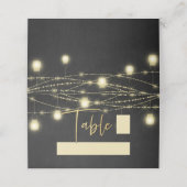 金ゴールドブラックスエレガントクリプト文字列ライト プレイスカード (外部開封)