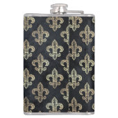 金ゴールドブラックスカルパーソナライズされたフラスコ フラスク (裏面)