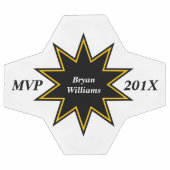 金ゴールドブラックスターMVP パーソナライズされた サッカーボール (フラット)