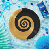 金ゴールドブラックステンレス鋼金属 ペーパープレート (パーティー)