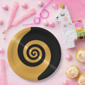 金ゴールドブラックステンレス鋼金属 ペーパープレート (パーティー)