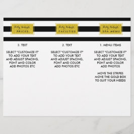 金ゴールドブラックストライプサロンパンフレット