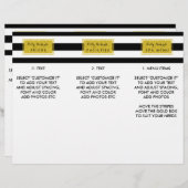 金ゴールドブラックストライプサロンパンフレット (正面/裏面)