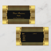 金ゴールドブラックストライプジュエル会社 名刺 (正面/裏面)