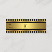 金ゴールドブラックストライプスキニー スキニー名刺 (裏面)