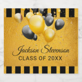 金ゴールドブラックストライプビール卒業パーティーBeer Bot ビールラベル (シングルラベル)