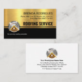 金ゴールドブラックストライプルーフィングビルダー 名刺 (正面/裏面)