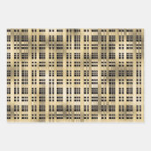 金ゴールドブラックストライプ水玉模様紙吹雪パターンシック ラッピングペーパーシート (正面2)