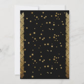 金ゴールドブラックスパークルズメリークリスマスパーティー 招待状 (裏面)