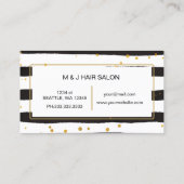 金ゴールドブラックスプラッシュフェミニン美容師サロン 名刺 (裏面)