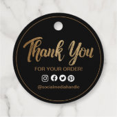 金ゴールドブラックソーシャルメディアご注文ありがとうございます フェイバータグ (裏面)