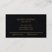 金ゴールドブラックダイアモンドモノグラムラグジュアリーミニマルシンプル 名刺 (裏面)