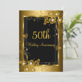 金ゴールドブラックダイヤモンドフローラ50周年記念パーティー 招待状 (スタンド正面)