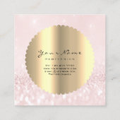 金ゴールドブラックダイヤモンドメイクアップアーティストラッズピンク スクエア名刺 (裏面)