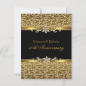 金ゴールドブラックダイヤモンド50周年記念招待状 招待状 (正面)