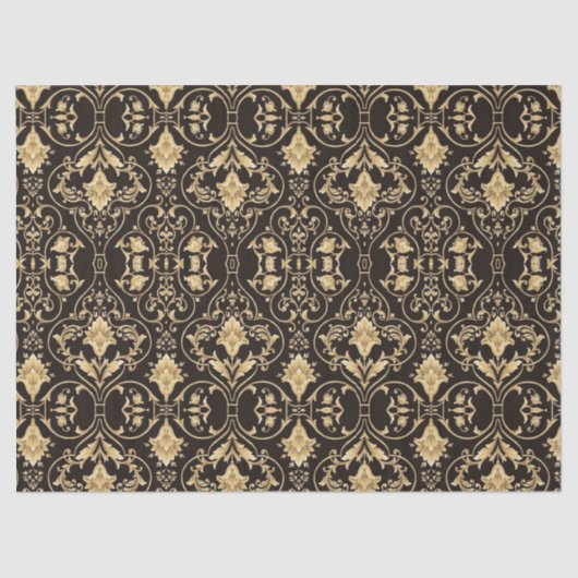 金ゴールドブラックデマスクゴシックレースパターン分離 薄葉紙 (正面)