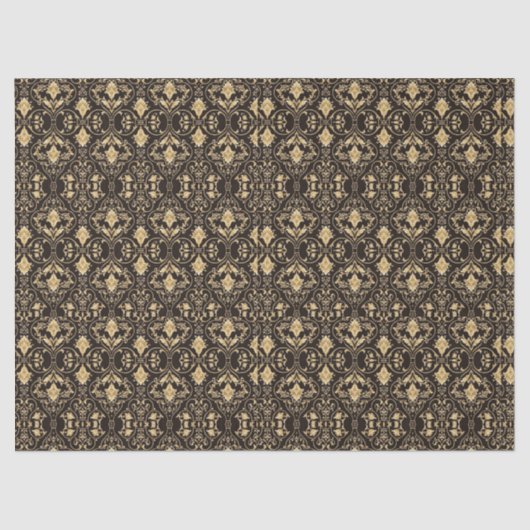 金ゴールドブラックデマスクゴシックレースパターン2デクページ 薄葉紙 (正面)