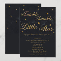 金ゴールドブラックトゥインクルスターナイトスカイベビーシャワー