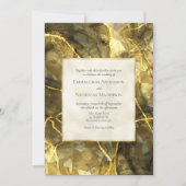 金ゴールドブラックトパズジェムストーン結婚式招待状 招待状 (正面)