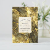 金ゴールドブラックトパーズジェムストーン日付を保存 セーブザデート (スタンド正面)