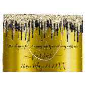 金ゴールドブラックドリップスフェイバー結婚式の引き出物 ラージペーパーバッグ (裏面)