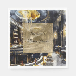 金ゴールドブラックナイトクラブパーティーブライダルシャワー スタンダードランチョンナプキン