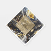 金ゴールドブラックナイトクラブパーティーブライダルシャワー スタンダードランチョンナプキン (角)