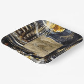 金ゴールドブラックナイトクラブパーティーブライダルシャワー ペーパープレート (傾斜あり)