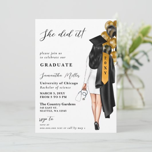 金ゴールドブラックナース写真彼女はそれを卒業した 招待状 (スタンド正面)