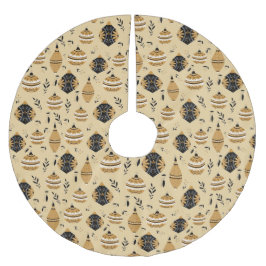 金ゴールドブラックノルディッククリスマスの金ゴールド ブラッシュドポリエステルツリースカート