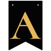 金ゴールドブラックハッピーバースデー バンティングフラッグ (第3の旗)