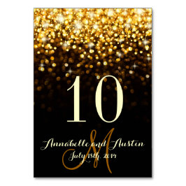 金ゴールドブラックハリウッドグリッツ結婚グラムズテーブルカード テーブルナンバー