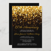 金ゴールドブラックハリウッド結婚グラム60周年記念 招待状 (正面/裏面)