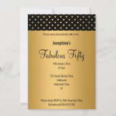 金ゴールドブラックハートパタカスタムーン誕生日2 招待状 (正面)