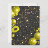 金ゴールドブラックバルーン紙吹雪大晦日パーティー 招待状 (裏面)