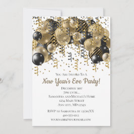 金ゴールドブラックバルーン紙吹雪新年イブパーティー