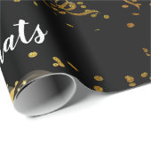 金ゴールドブラックバルーン退職パーティー ラッピングペーパー (ロールコーナー)