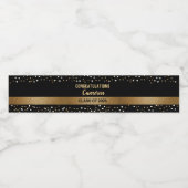 金ゴールドブラックパーソナライズされた2024年大学院 ペットボトルラベル (シングルラベル)