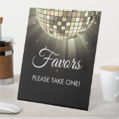 金ゴールドブラックパーティー70年代のディスコボールを好む 台座サイン (インサイチュ)