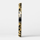 金ゴールドブラックヒョウ斑点モノグラム Case-Mate iPhoneケース (裏面 / 右)