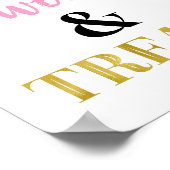 金ゴールドブラックピンクスイーツ&トリートデザートテーブル ポスター (角)