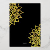 金ゴールドブラックファブラス50誕生日フォイル招待状 箔招待状 (裏面)