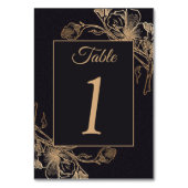 金ゴールドブラックフェイクメタルフローラ結婚ズプレイス テーブルナンバー (裏面)