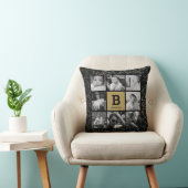 金ゴールドブラックフォトコラージュ装飾用クッション クッション (椅子)