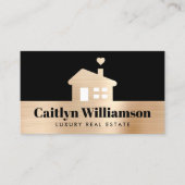 金ゴールドブラックフォト実在エステートエージェントブローカーハウス 名刺 (正面)