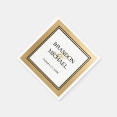 金ゴールドブラックフォーマルズ結婚・ペーパー・ナプキン スタンダードカクテルナプキン (角)