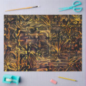 金ゴールドブラックフローラウォールアートドリーム 薄葉紙 (クラフト)