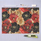 金ゴールドブラックフローラパーティーブライダルシャワー 薄葉紙 (クラフト)