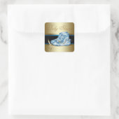 金ゴールドブラックブルーベビーブーティーボーイシャワーステッカー スクエアシール (バッグ)