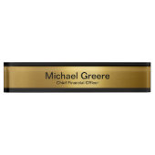 金ゴールドブラックプロフェッショナル事務所 デスクネームプレート (正面)